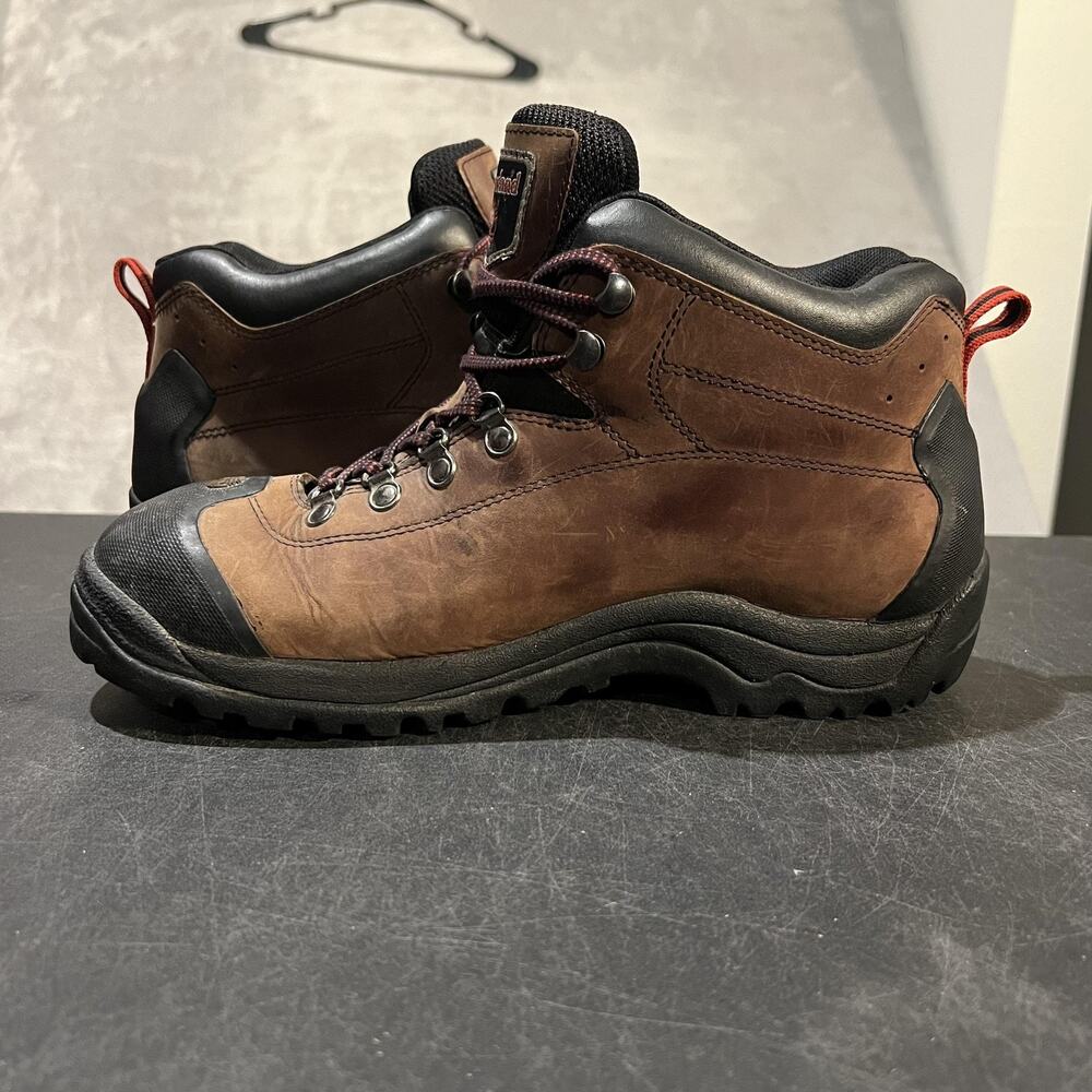 Timberland White Ledge Waterproof Hiking Ankle Boot Mens 9.5 Brown Leather Trail - Picture 7 of 10